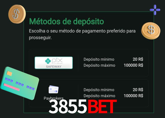 O cassino 3855bet oferece uma grande variedade de métodos de pagamento